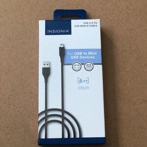 Insignia - 6’ USB  Mini Cable -B Charge New in Box
